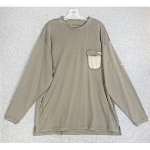 Redington Fishing Shirt Mens XXL Long‎ Sleeve Pullover Mock Neck Green UPF 30